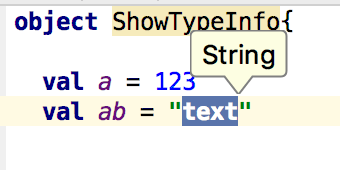 Show type info for string