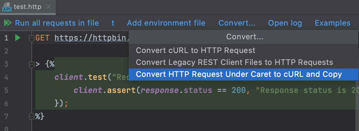 Convert HTTP request to cURL
