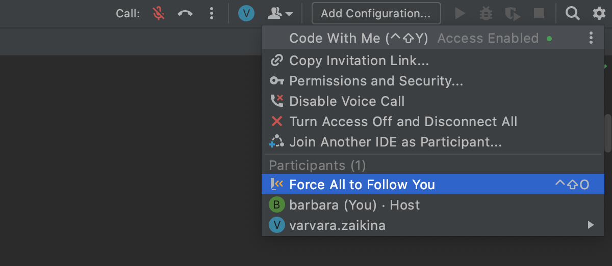 Select Force to Follow You