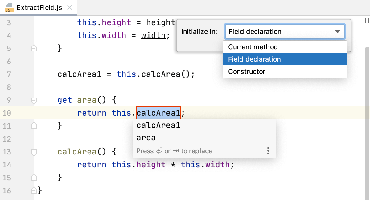 Extract field in-place