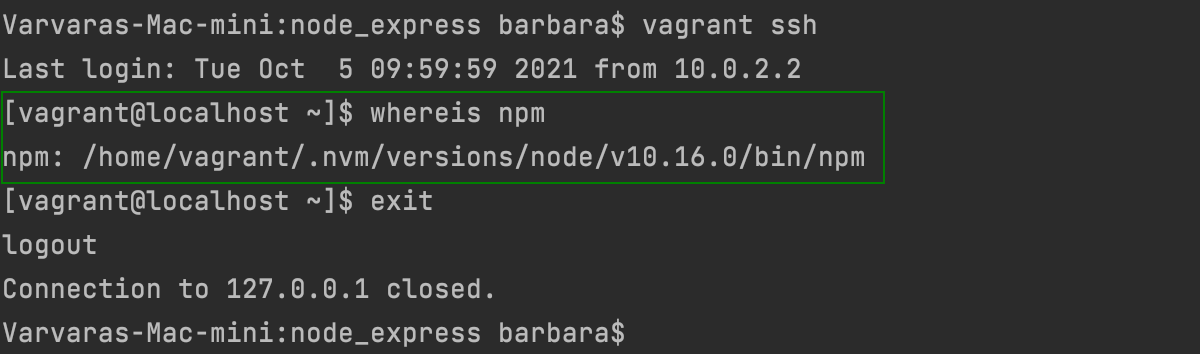 Locate a package manager in a Vagrant environment