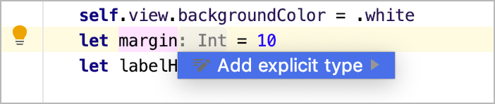 Add explicit type intention action