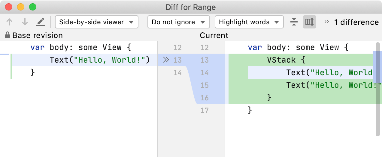 Diff for range