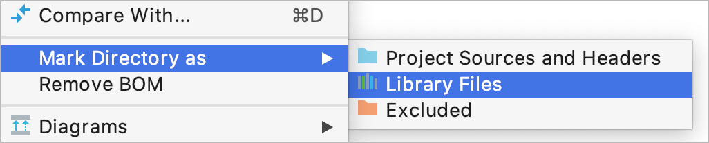 Mark as library files