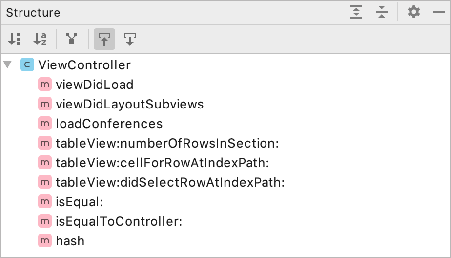 Structure tool window