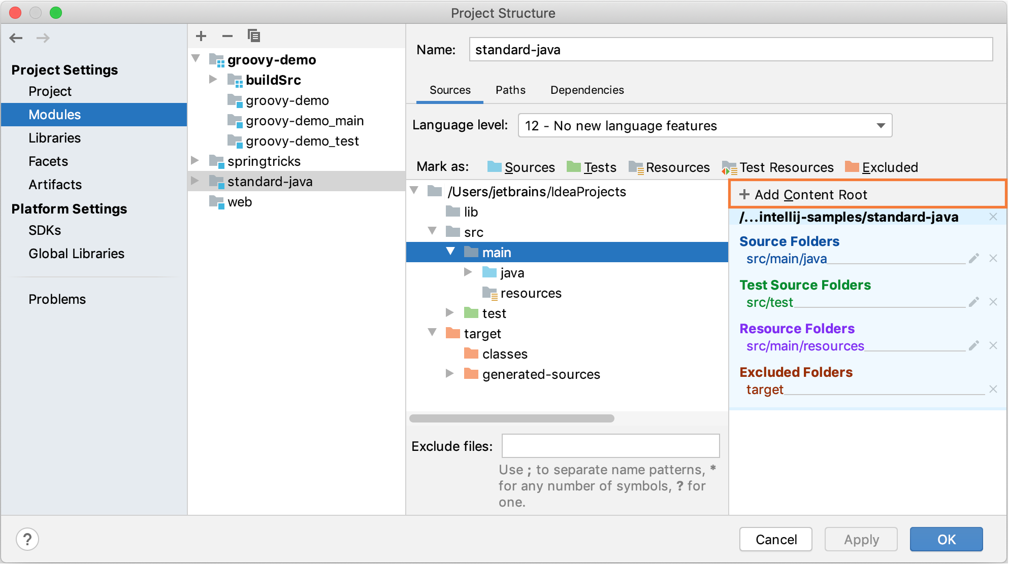 Adding a new content root