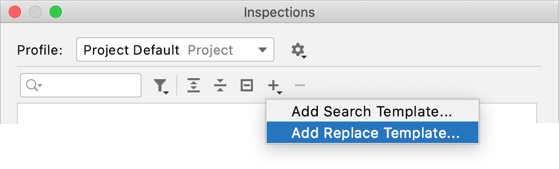 Adding a new Structural Search and Replace inspection