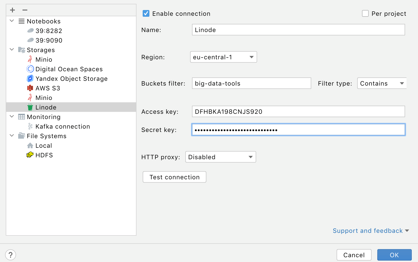 Configure Linode connection