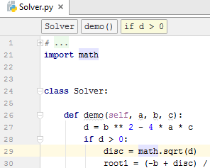 PyCharm Breadcrumbs