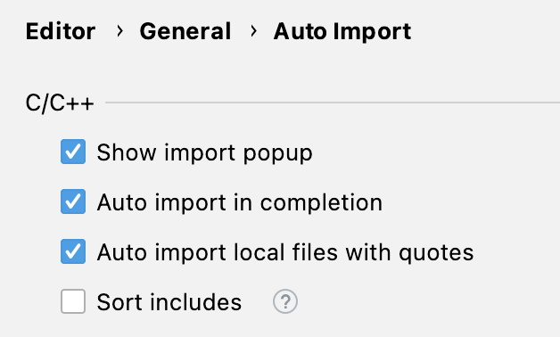 Auto-import settings