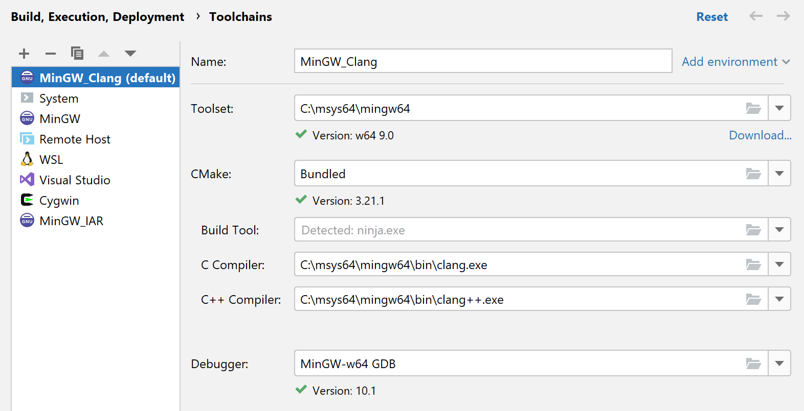 MinGW MSYS toolchain