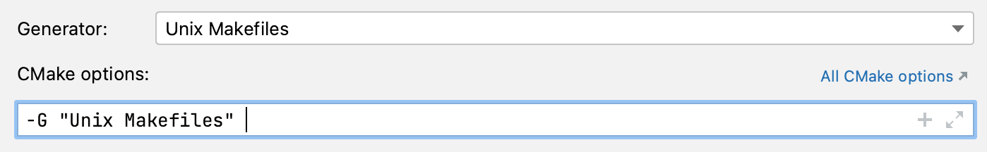 CMake generator in CMake options