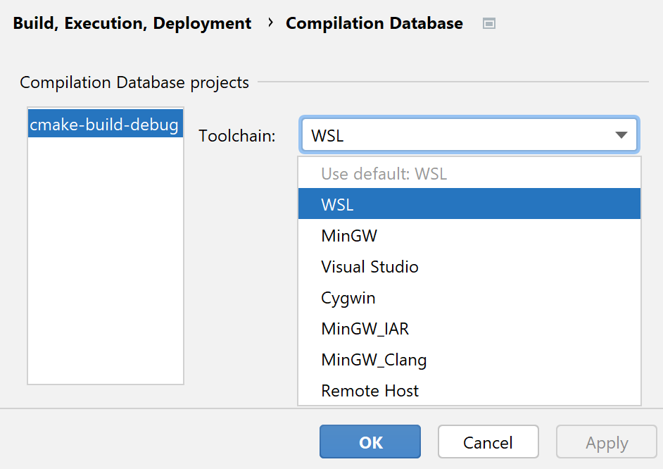 Toolchain for compilation database