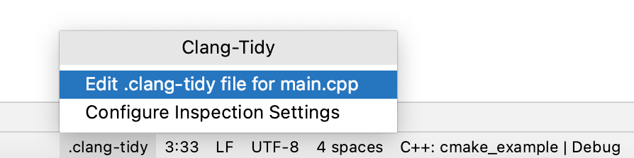 Edit .clang-tidy file