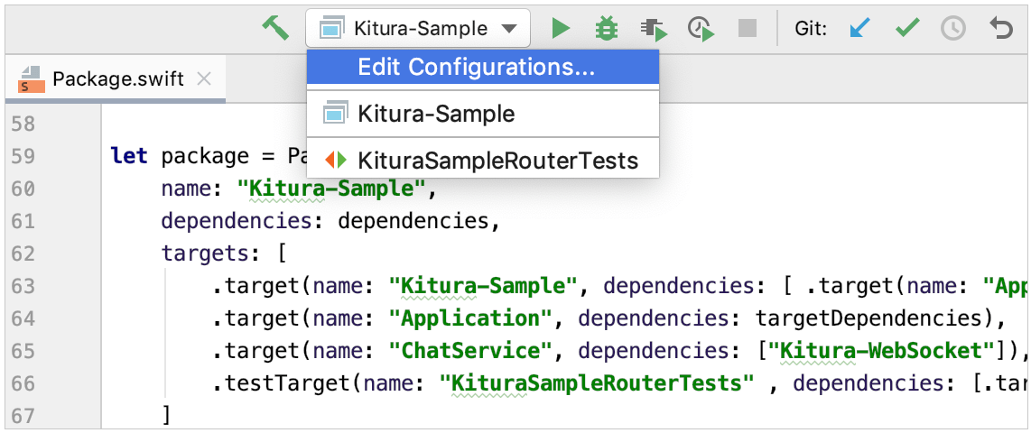 run/debug configurations