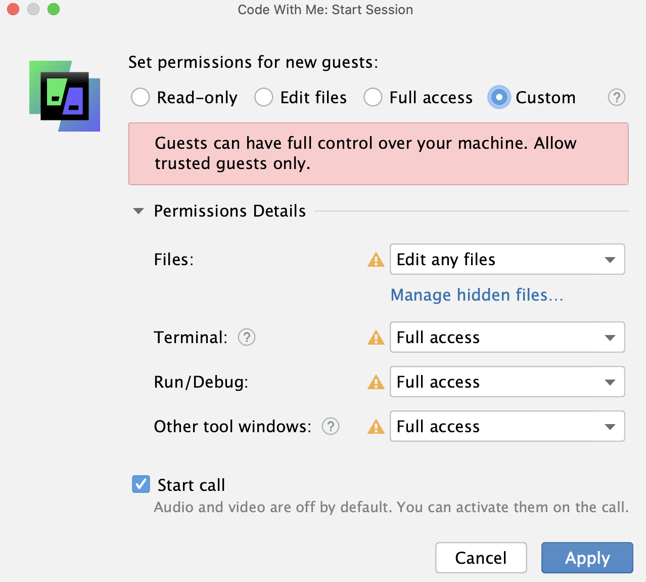 Custom permissions