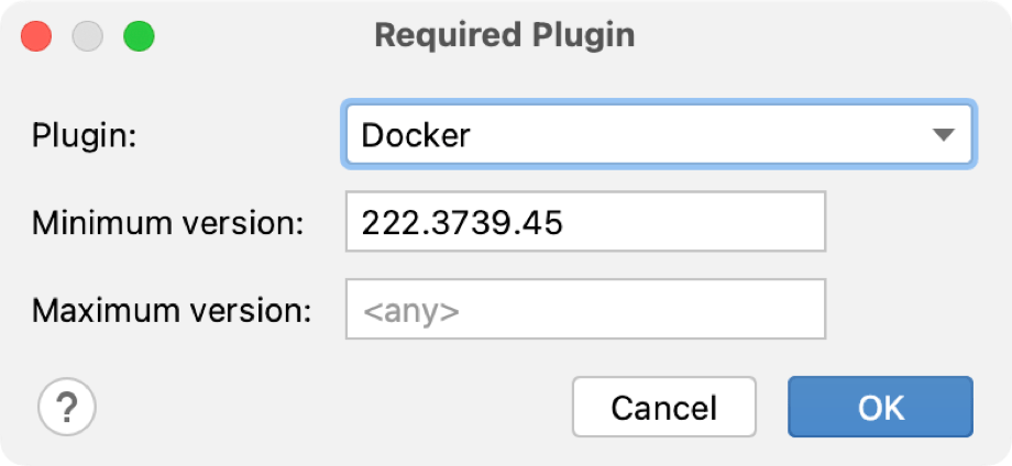 Add required plugin dialog