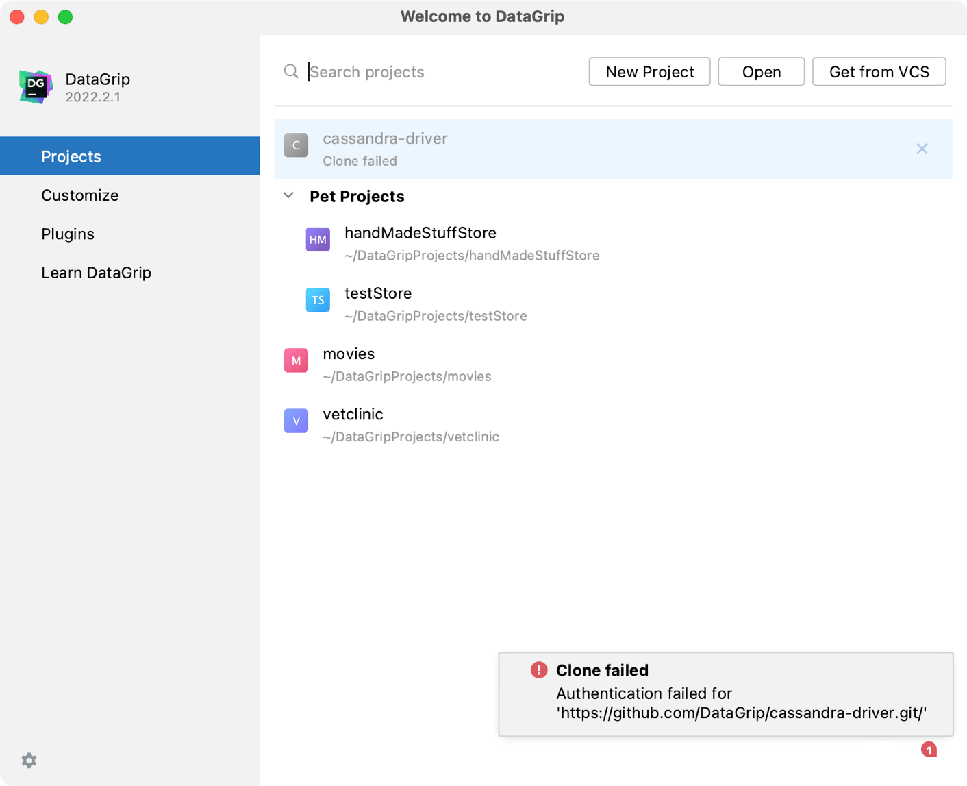 Notification about failed clone Notification about failed clone