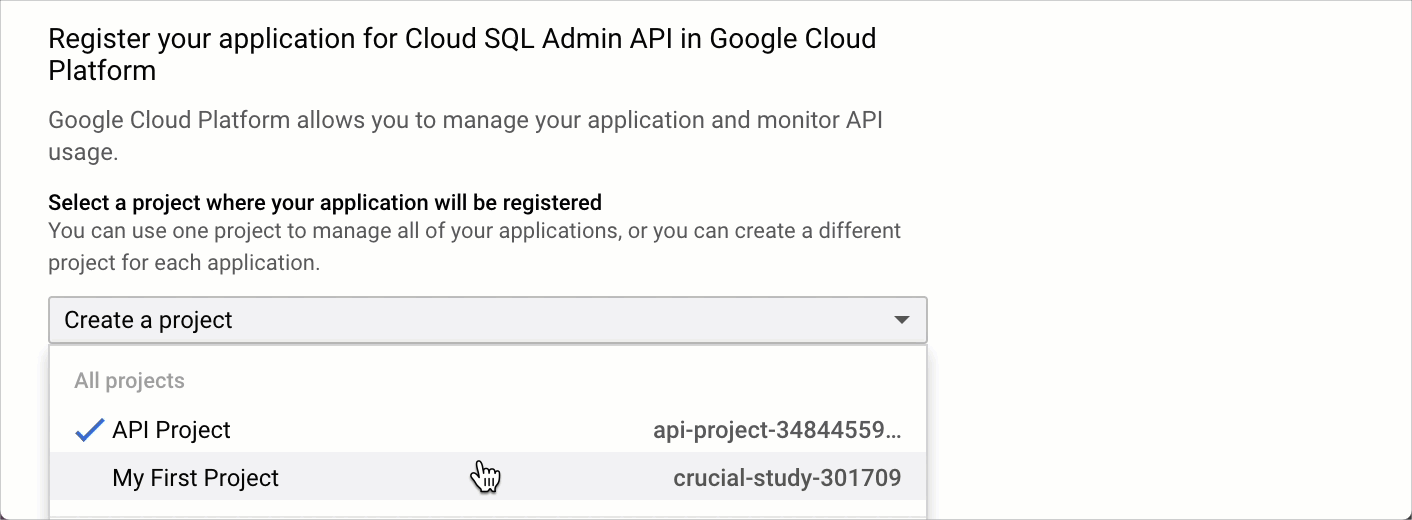 Cloud SQL Admin API