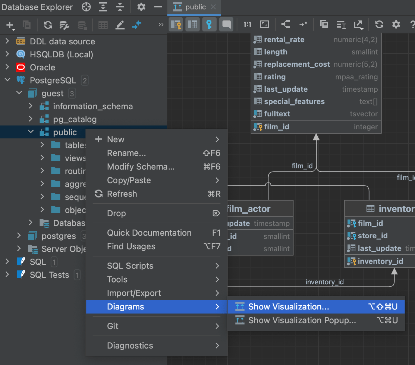 Database diagrams | DataGrip
