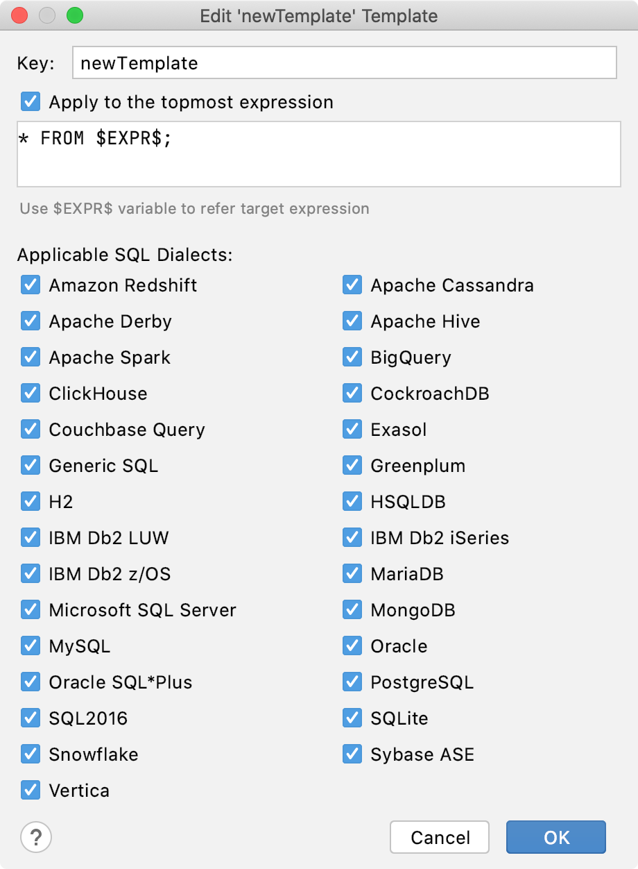 Create a postfix template