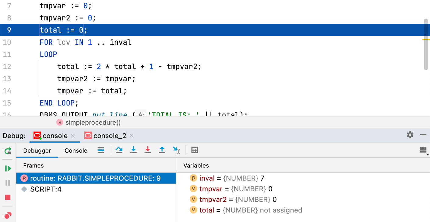 Inline variables view for the current session Inline variables view for the current session