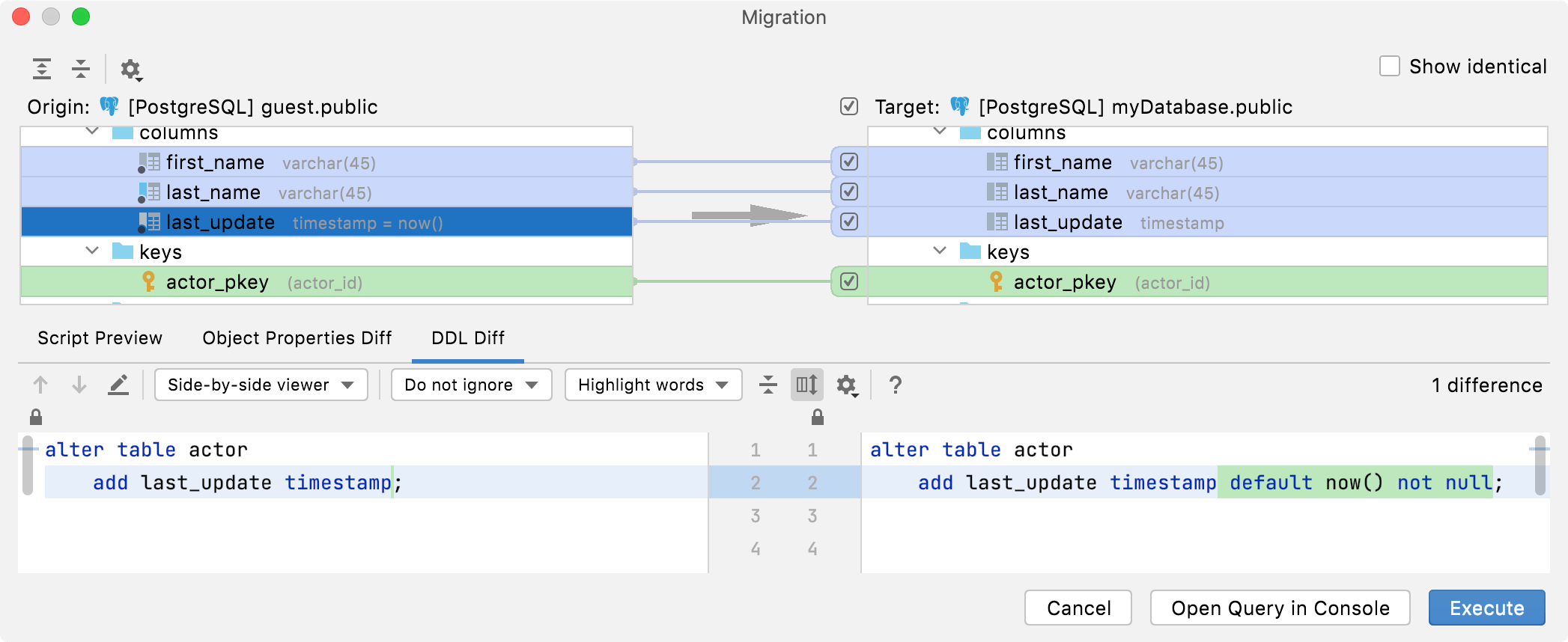 differences between object properties