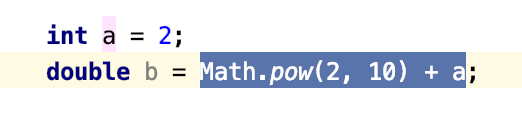 Select an entire expression or its part to evaluate