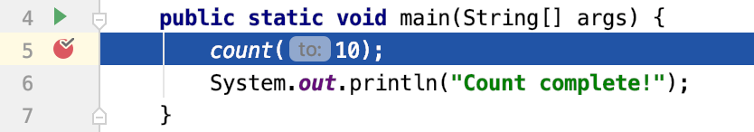 Stepping over a method call