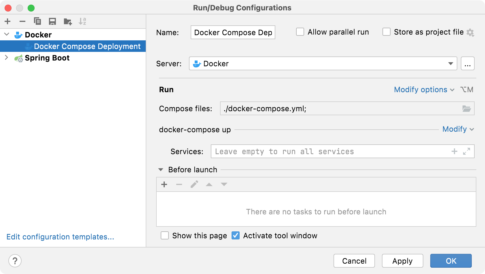 Docker compose no cache