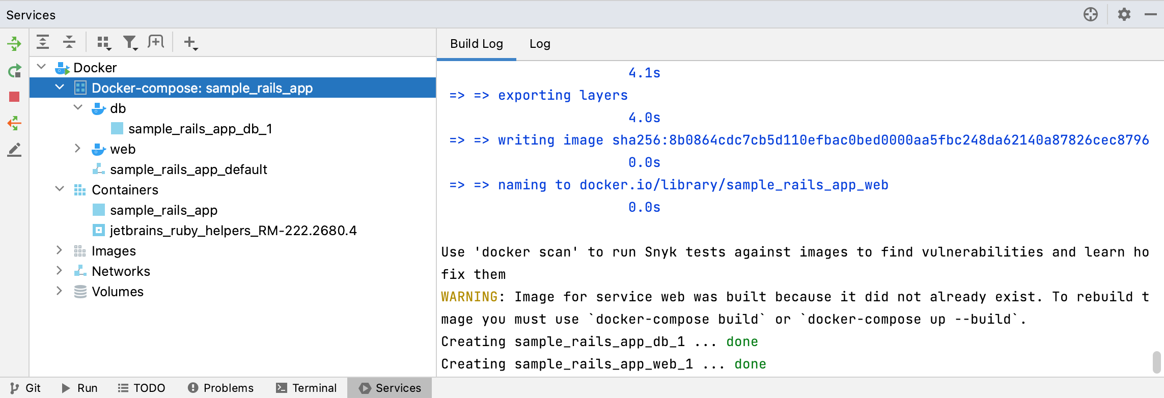 Docker tool window: Helpers