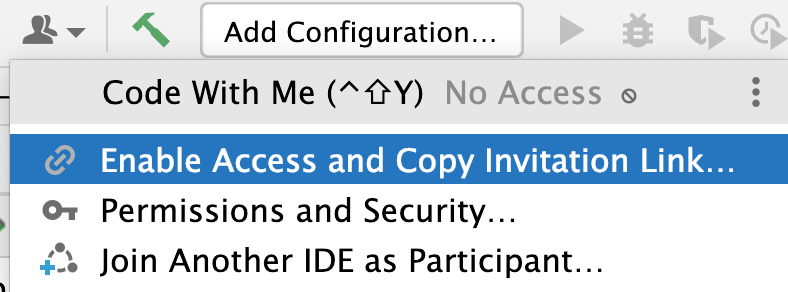 Enable access and copy invitation link