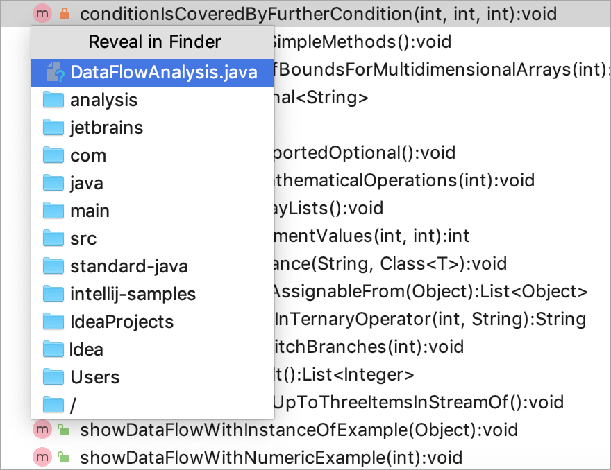 file path menu