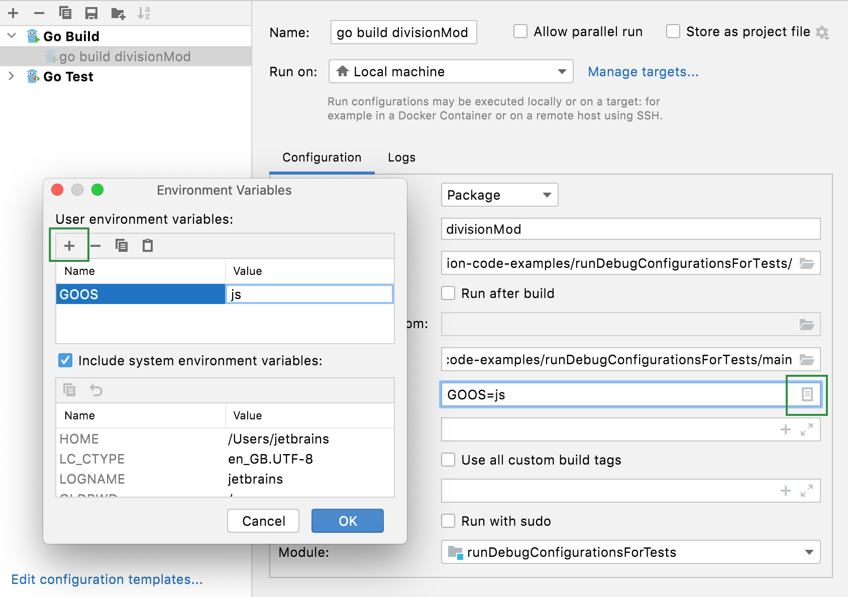 Add an environment variable