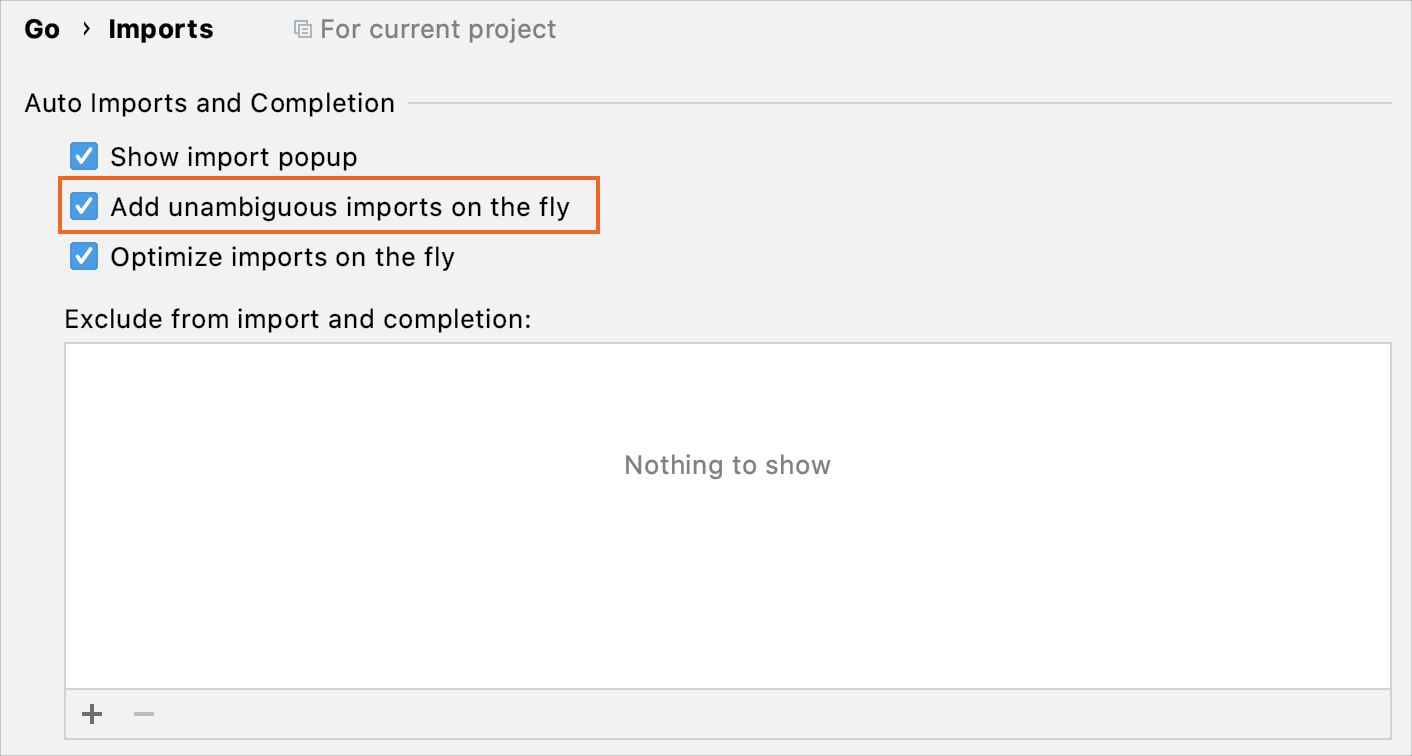 Add unambiguous imports on the fly checkbox