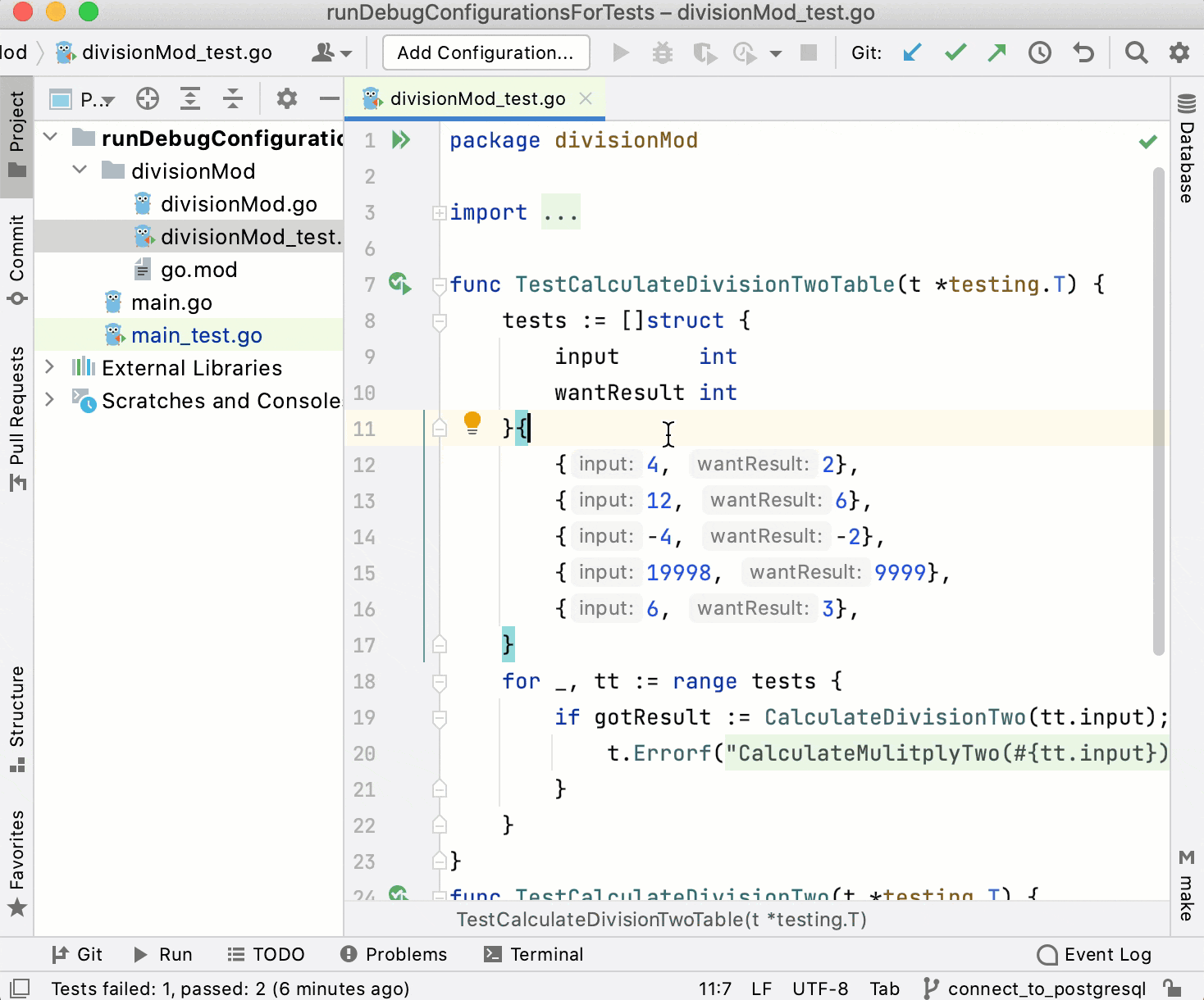 Run/debug configurations | GoLand