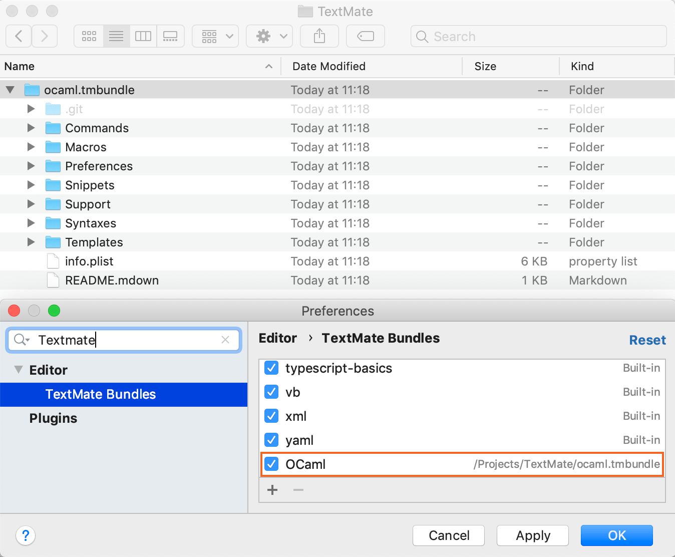 New TextMate bundle