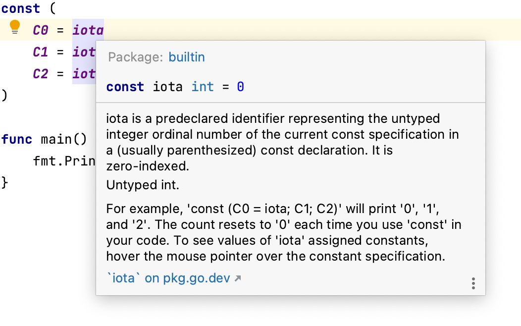 documentation for iota