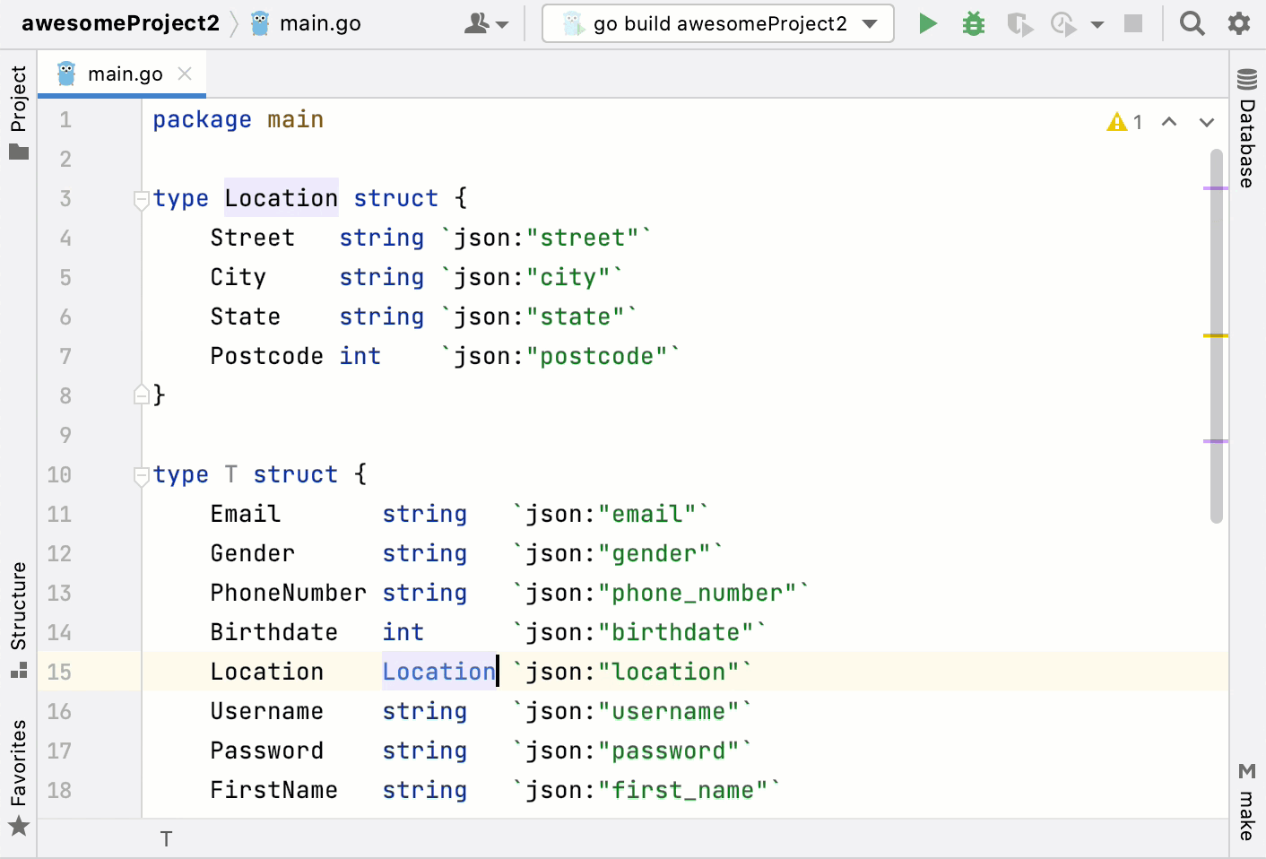 extract type refactoring