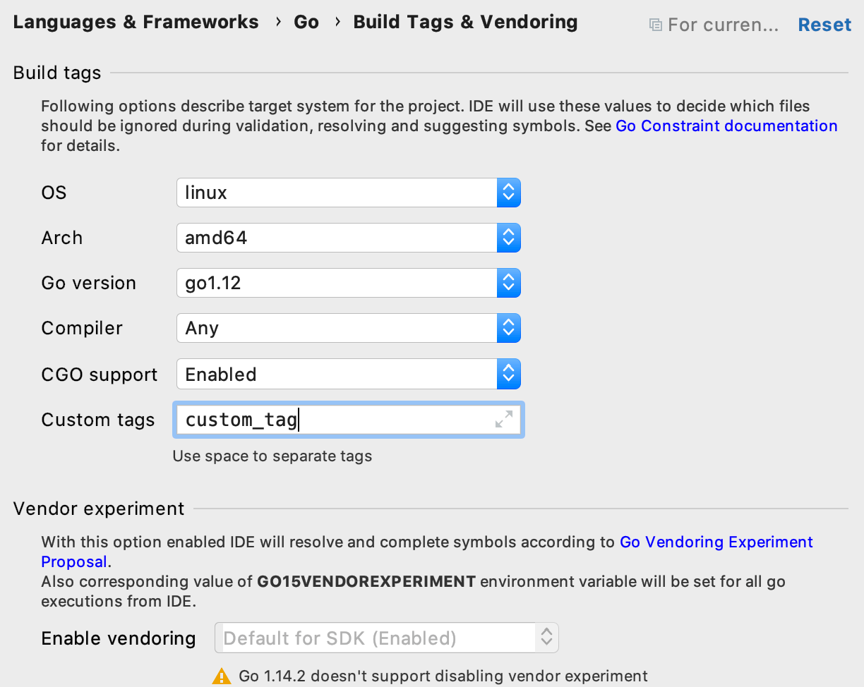 Configure build constraints for your project