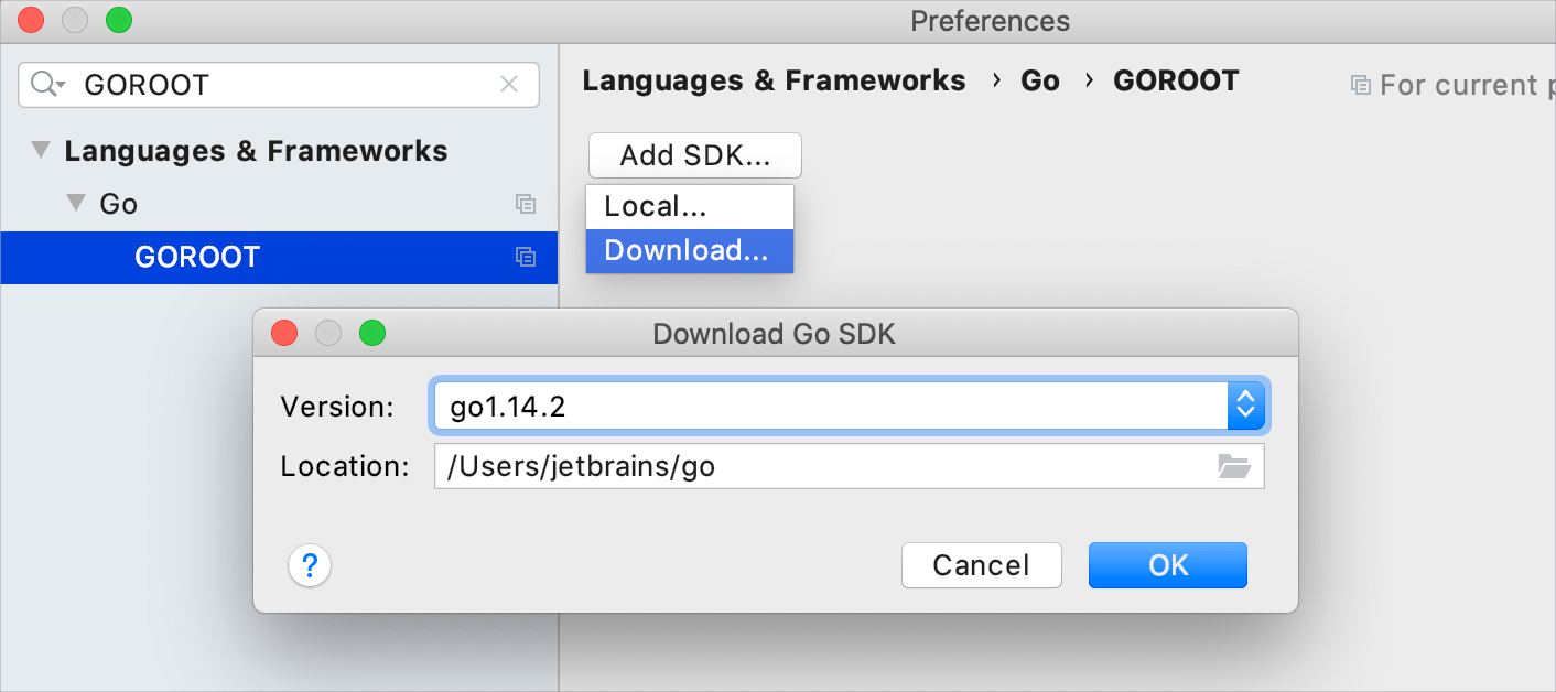 Download the Go SDK