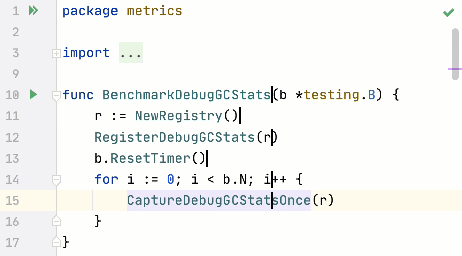 GoLand: Multiple carets in the default selection mode