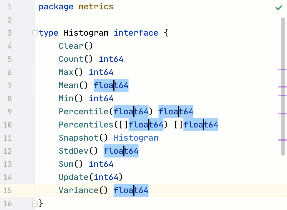 GoLand. Select multiple occurrences. skip occurrence