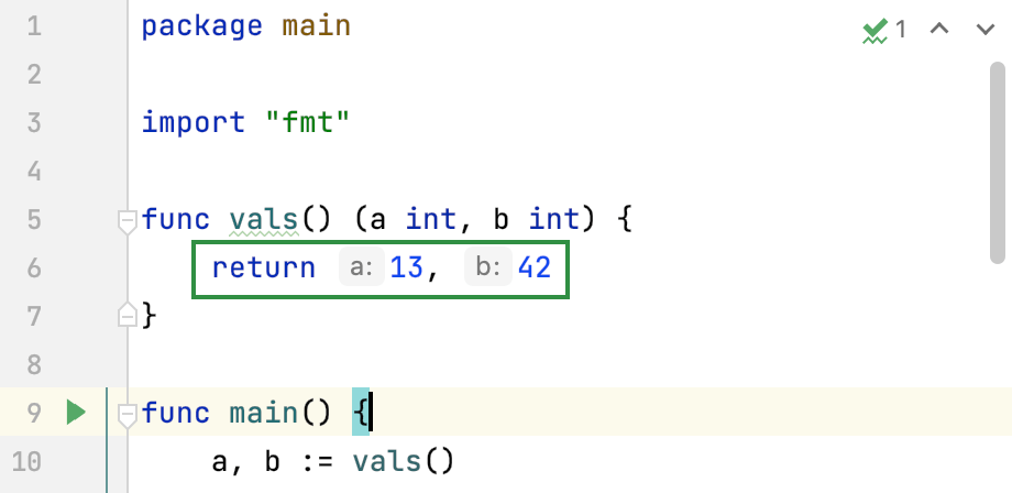 Show return parameters