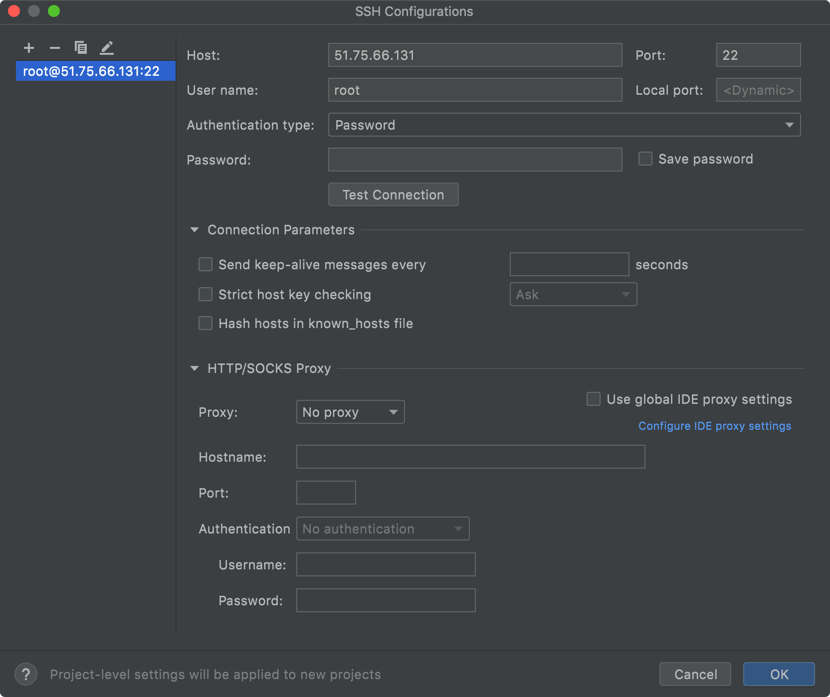 SSH configurations