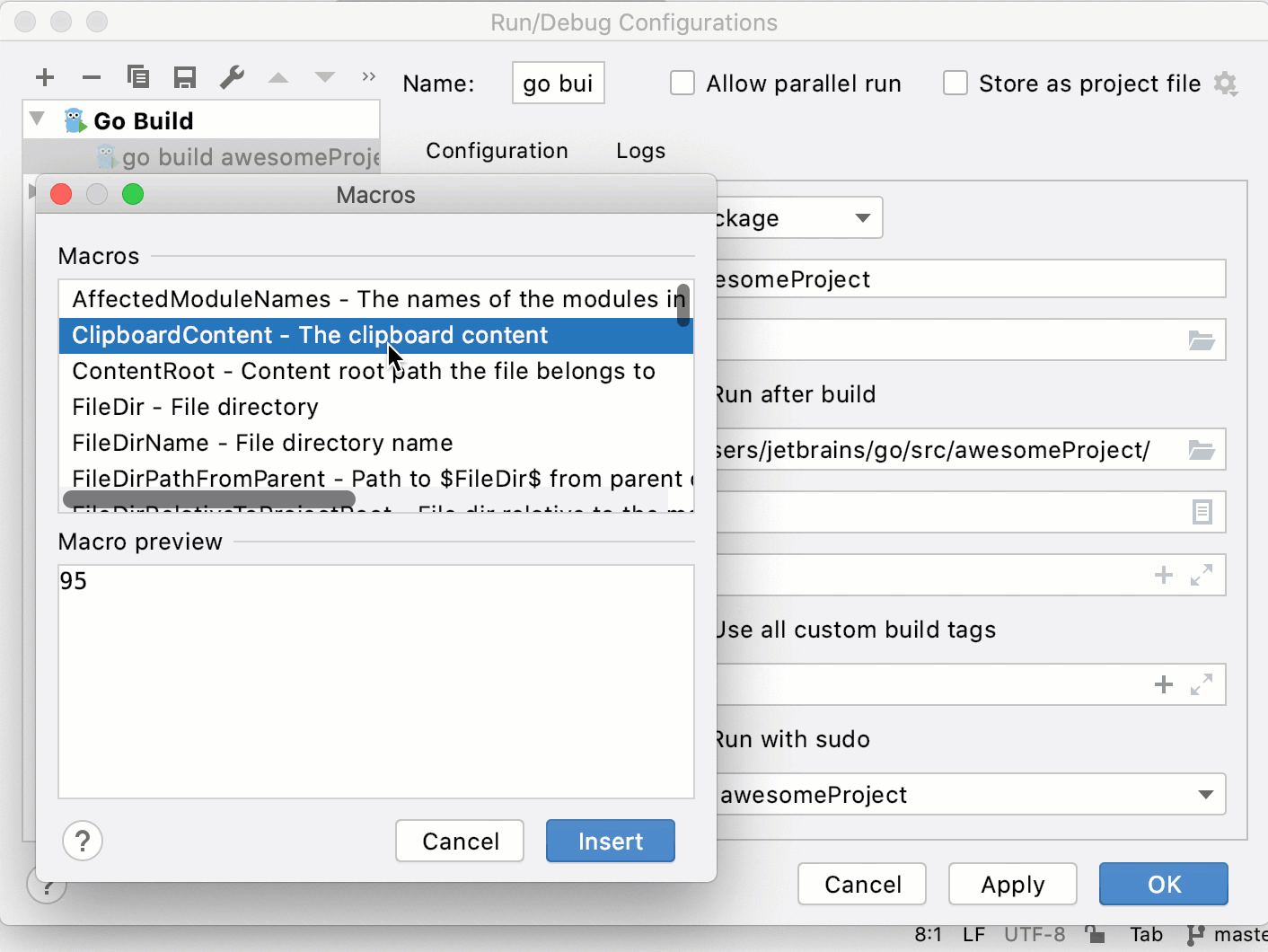 Using the ClipboardContent macro