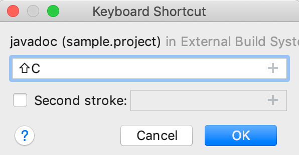 Keyboard shortcut dialog