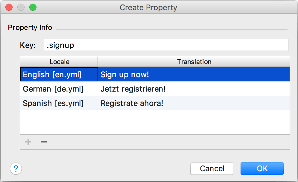 create property dialog