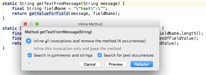 Inline unnecessary method