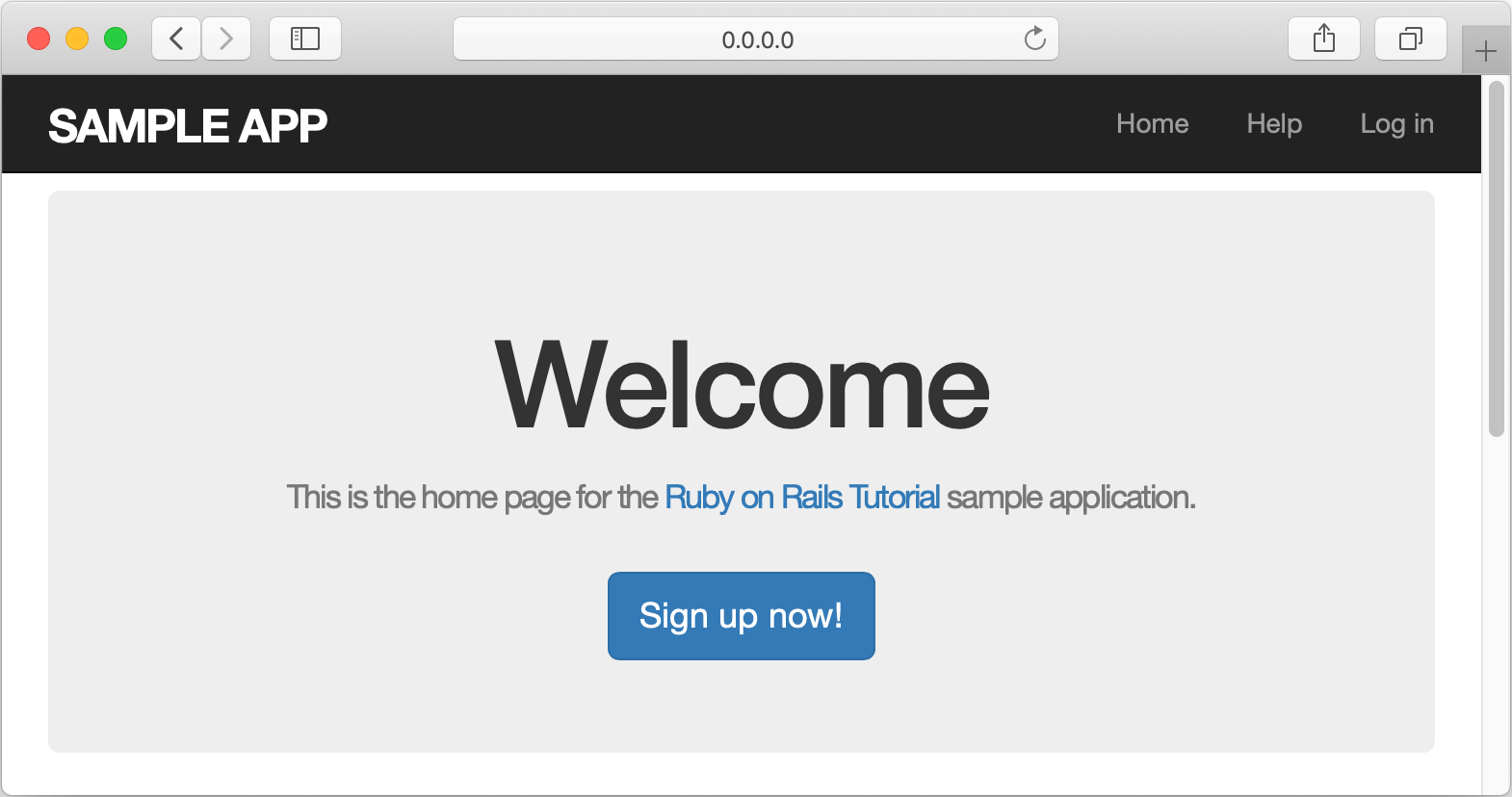 Rails application in a browser